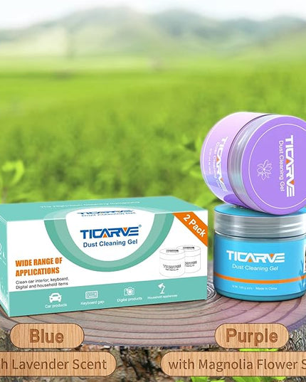 TICARVE 2Pack Cleaning Gel for Car Cleaning Putty Car Slime for Cleaning Car Detailing Putty Detail Tools Car Interior Cleaner Automotive Car Cleaning Kits Keyboard Cleaner Blue Purple (320g/11.2oz)