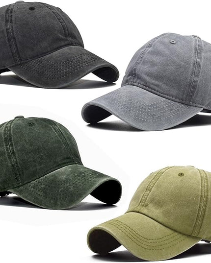 4 Pieces Toddler Baseball Hat Kid Baseball Cap Washed Cotton Adjustable Caps Hats for Boys Girls