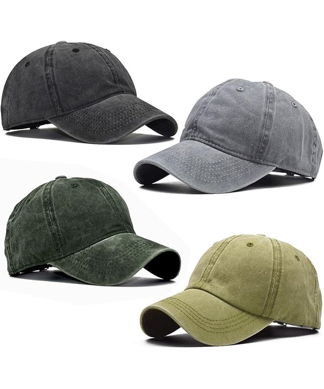 4 Pieces Toddler Baseball Hat Kid Baseball Cap Washed Cotton Adjustable Caps Hats for Boys Girls