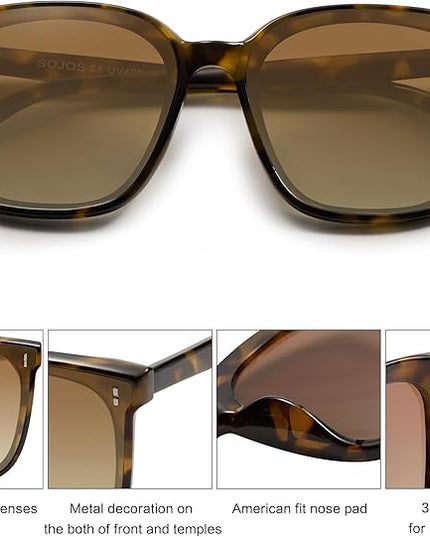 SOJOS Sunglasses for Women Men Vintage Style Shades SJ2157