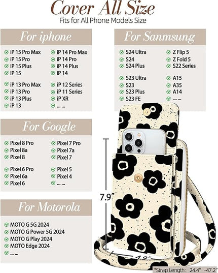 Cute Small Crossbody Purse Cell Phone Bags for Women - Leather Cellphone Wallet Purse with Shoulder Strap