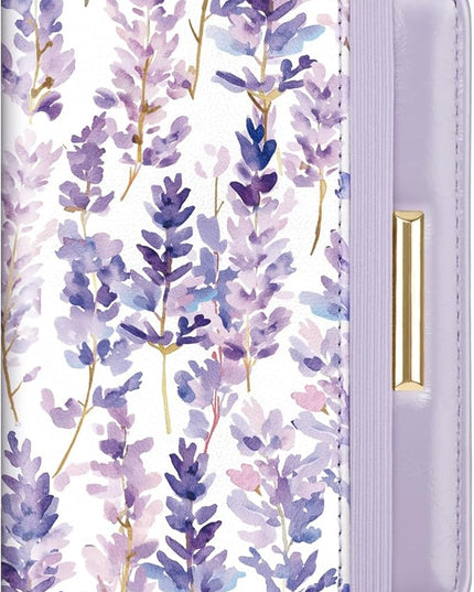 Passport Holder Cover Travel RFID Blocking Passport Cover Rose Gold Cute Flowers Passport Wallet with Elastic Band for Women