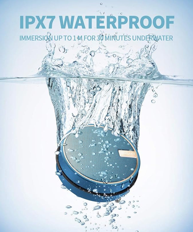 INSMY C12 IPX7 Waterproof Shower Bluetooth Speaker, Portable Small Speaker, Speakers Bluetooth Wireless Loud Clear Sound Support TF CSuard ction Cup for Outdoor Kayak Canoe Beach Gift (Navy)