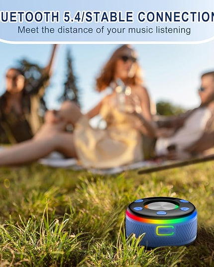 Bluetooth Speaker, Shower Speaker, IP7 Waterproof Portable Speakers Bluetooth 5.4 with HD Sound, RGB Light/LED Display/Hands-Free Call/Suction Cup Perfect for Bathroom Sing-Along Stocking Stuffers