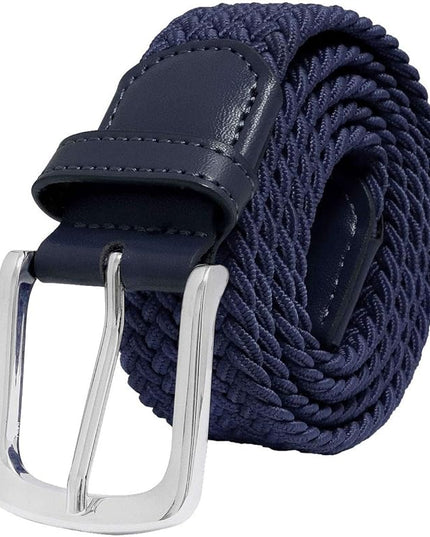 Falari Men Women Multicolored Elastic Stretch Braided Belt Canvas Fabric Woven No Holes Belt