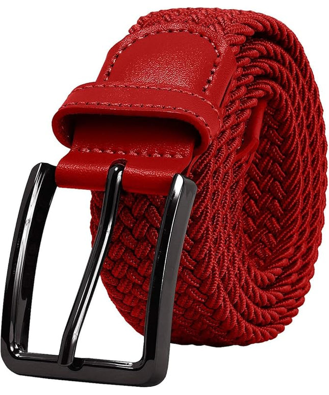Falari Men Women Multicolored Elastic Stretch Braided Belt Canvas Fabric Woven No Holes Belt