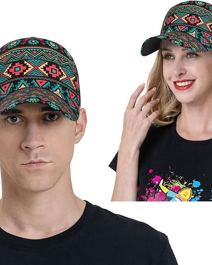 African Ethnic Tribal Style Baseball Cap for Men Women, Fashion Adjustable African Hat Casual Trucker Hats Sun Caps