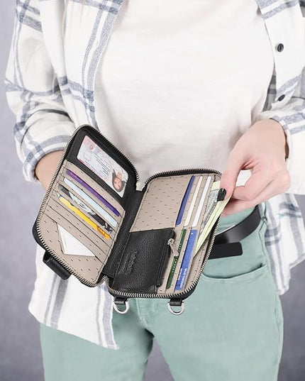 Timberland Women's RFID Leather Phone Crossbody Wallet Bag