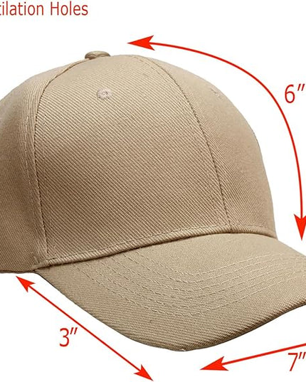 Falari Wholesale Bulk Lot 12-Pack Baseball Cap Adjustable Size Plain Blank Solid Color