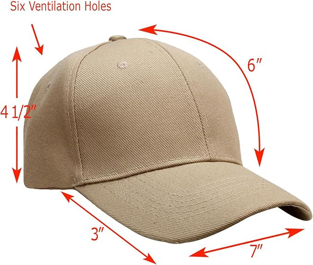 Falari Wholesale Bulk Lot 12-Pack Baseball Cap Adjustable Size Plain Blank Solid Color