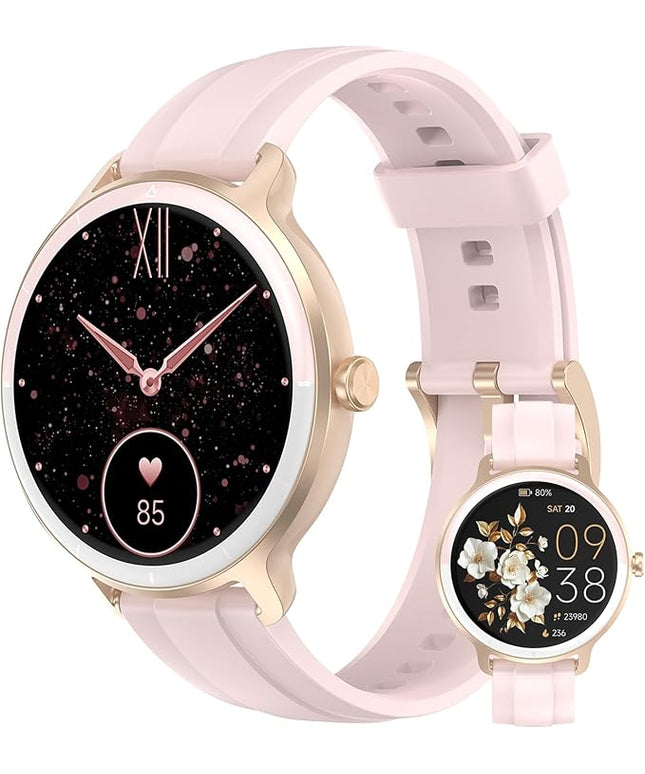 Smart Watches for Women Men 1.27" HD Fitness Tracker with Heart Rate/Sleep/Step/SpO2 Monitor, IP68 Waterproof Watch for Android iOS (Pink)