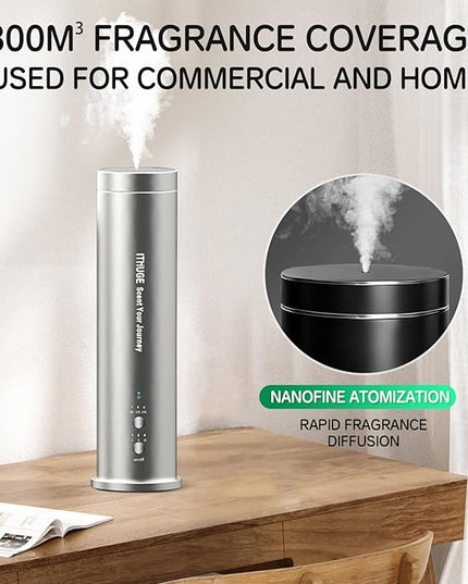 Waterless Diffuser Machine Scent Air Machine Covers 1500 Sq Ft for Home Diffusers Essential Oil Diffusers Studio Scent Diffuser Large Room Fragrance App Remote Control Capacity 3.5 Oz Ancient Silver