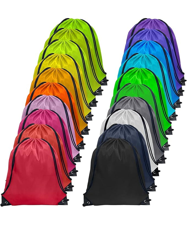 GoodtoU Drawstring Bags Bulk, 40 Pcs Draw String Bags Nylon Cinch Bag Gym Backpack String Bag Backpack, 20 Colors