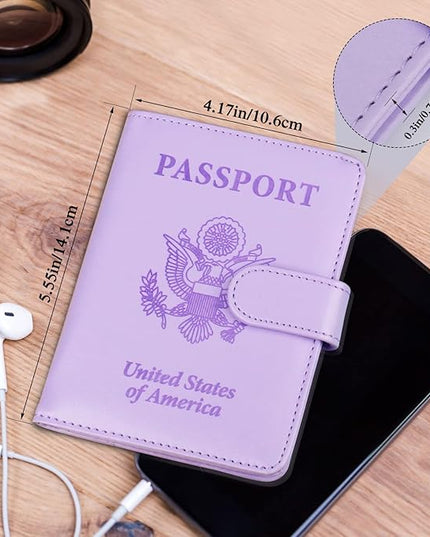 TIGARI Passport Holder for Travel Women Men, PU Leather Waterproof RFID Wallet Cover Case Sleeve, Valentines Day Gifts, Vacation Plane Cruise Travel Document Organizer Essentials