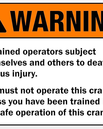 Warning Untrained Operators Subject Themselves And Others To Death Sign, 24x30 Inches, Rust Free .063 Aluminum, Fade Resistant, Made in USA by My Sign Center