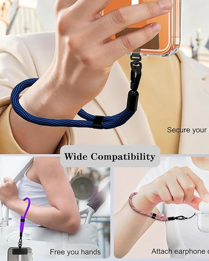 Phone Lanyard, 2 Pack Adjustable Cell Phone Lanyard Hand Phone Wrist Strap with Tether Tabs for Smartphones