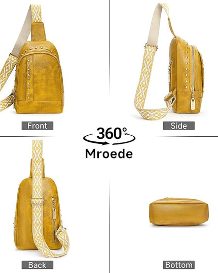 FALAN MULE Crossbody Bags for Women Trendy Leather Sling Chest Bag Fanny Packs for Women