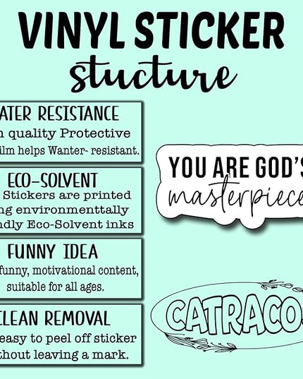 (3Pcs) You are Gods Masterpiece Sticker, Gifts Decorate Books Laptop Phone, Water Bottles Kindles Stickers, Tumbler Sticker Waterproof Vinyl Decorate Sticker 3" Inch
