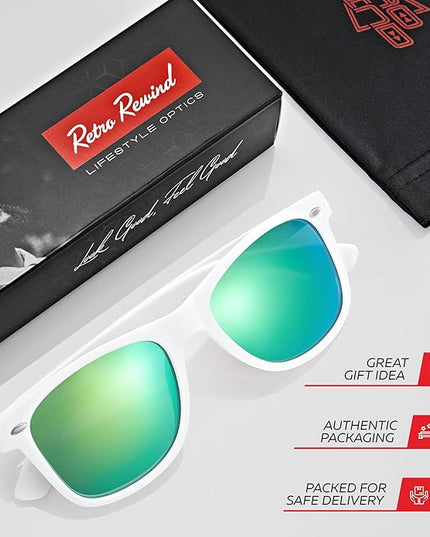 Retro Rewind Polarized Sunglasses for Men and Women - UV Protection Classic Sun Glasses