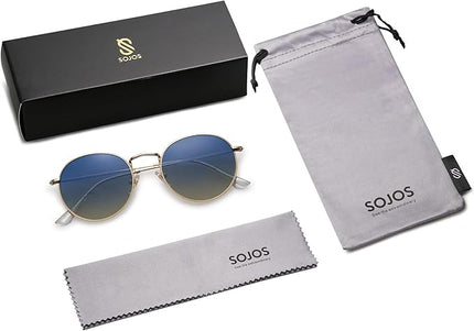 SOJOS Small Round Polarized Sunglasses for Women Men Classic Vintage Retro Shades UV400 SJ1014