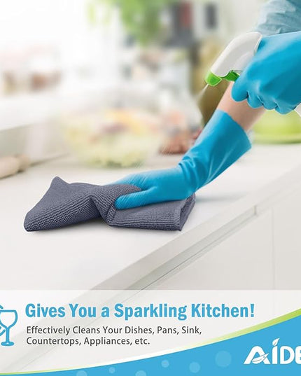 AIDEA Microfiber Cleaning Cloth-24PK, Soft Microfiber Towels for Cars, Absorbent Cleaning Rags, Lint-Free Streak-Free Wash Cloths for House, Kitchen, Window(12inx16in)