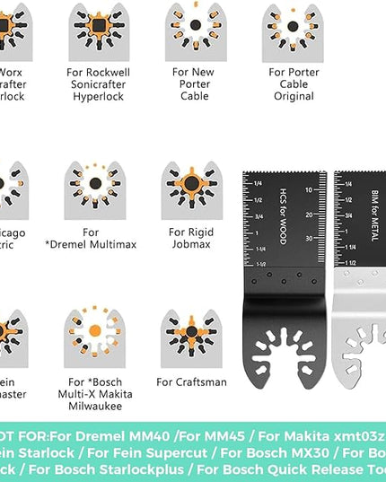 Protoiya 87 PCS Oscillating Tool Blades, Wood Metal Plastic Quick Release Oscillating Multitool Saw Blades Accessories with Sandpaper Compatible with Milwaukee, Makita, Ryobi, Rockwell, Bosch