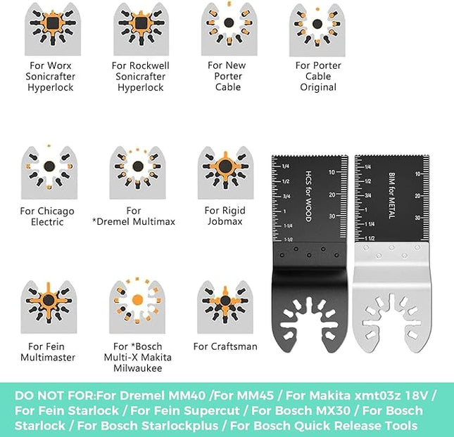 Protoiya 87 PCS Oscillating Tool Blades, Wood Metal Plastic Quick Release Oscillating Multitool Saw Blades Accessories with Sandpaper Compatible with Milwaukee, Makita, Ryobi, Rockwell, Bosch