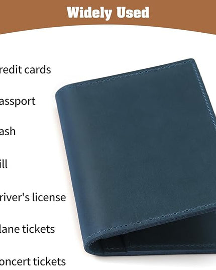Jack&Chris Leather Passport Holder, Handmade Passport cover, Travel Wallet Cover Case for Men and Women, Leather Travel Documents Organizer Protector, JC107