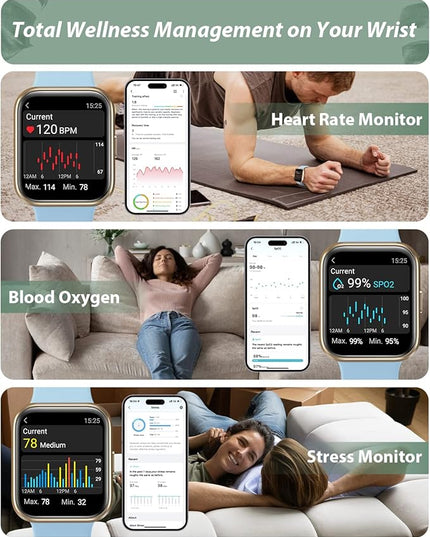 Tensky Smart Watch for Men Women(Call Receive/Dial), Alexa Built-in, 1.8" Touch Screen Fitness Tracker with Heart Rate Sleep Tracking, 100 Sports Modes, 3ATM Waterproof Smartwatch for Android iPhone