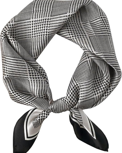 kcctoo 27.5" Mulberry Silk Feeling Head Scarf Women's Fashion Square Neck Satin Scarfs for Bag Hair Scarves Gift