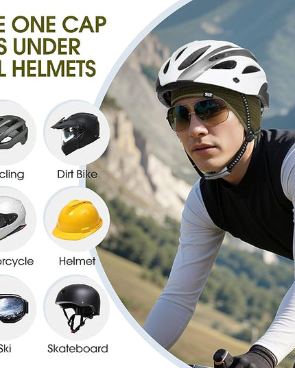 Skull Cap Helmet Liner, Winter Thermal Cycling Cap for Men & Women, Lightweight Cycling Hat for Biking Running Outdoor Work