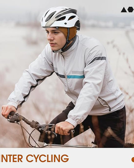 Skull Cap Helmet Liner, Winter Thermal Cycling Cap for Men & Women, Lightweight Cycling Hat for Biking Running Outdoor Work
