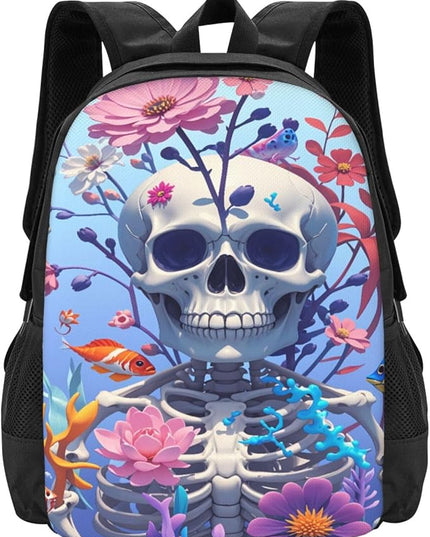 Skeleton Seaweed Notebook Backpack Fits 15 Inch Laptop Work Backpack Casual Daypack
