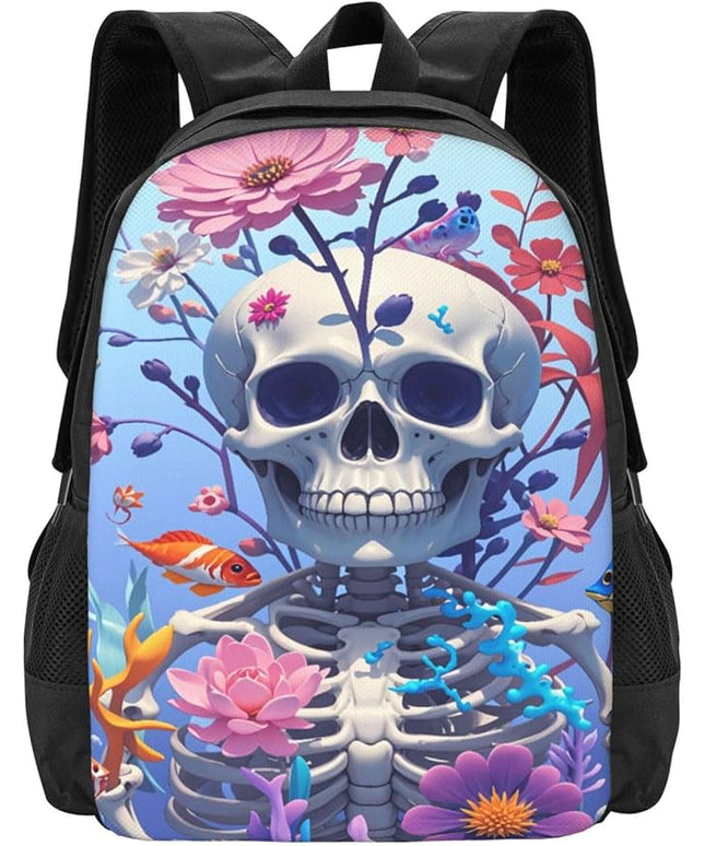 Skeleton Seaweed Notebook Backpack Fits 15 Inch Laptop Work Backpack Casual Daypack