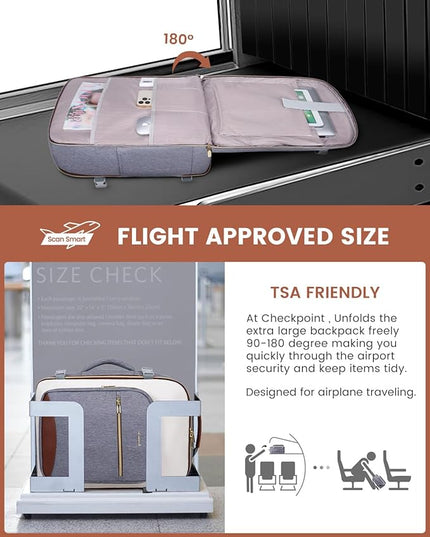 LOVEVOOK 40L Travel Backpack for Women & Men, Airline Approved Carry On Luggage with 3 Packing Cubes, TSA Overnight Bags, Waterproof Personal Item Bag, Weekender Essentials Backpacks fits 17" Laptop