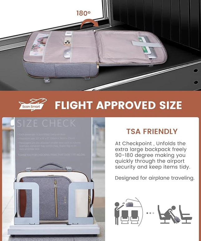 LOVEVOOK 40L Travel Backpack for Women & Men, Airline Approved Carry On Luggage with 3 Packing Cubes, TSA Overnight Bags, Waterproof Personal Item Bag, Weekender Essentials Backpacks fits 17" Laptop