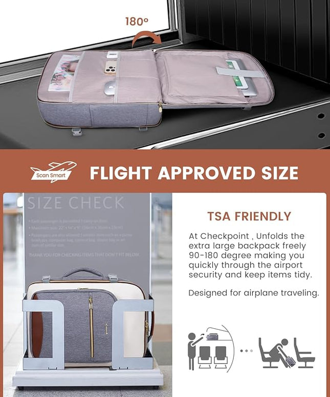 LOVEVOOK 50L Travel Backpack for Women & Men, Airline Approved Carry On Luggage with 3 Packing Cubes, TSA Overnight Bags, Waterproof Personal Item Bag, Weekender Essentials Backpacks fits 17" Laptop