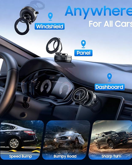 Temdan for Car Phone Holder for Magsafe [80+LBS Strongest Suction] 360° Adjustable Car Phone Mount, Phone Holders for Your Car for iPhone 17 Pro Max 16 15 14 13 12 Air Plus,Space Gray