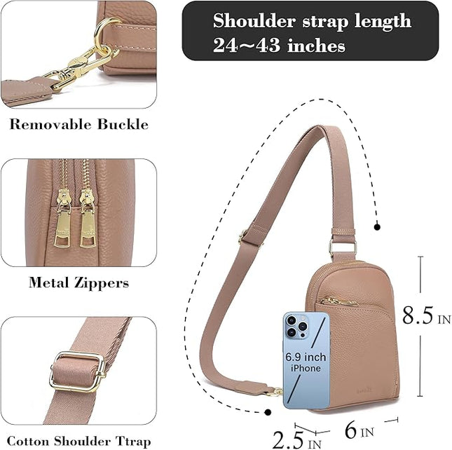 INICAT RFID Blocking Sling Bag Anti Theft Crossbody Bags Women Valentine's Day Gifts Travel Purses Vegan Leather