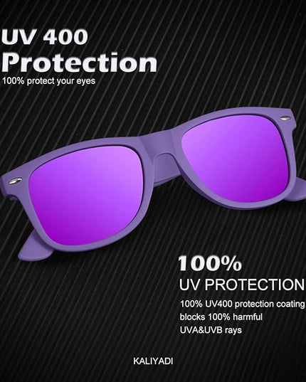 KALIYADI Polarized Sunglasses for Men and Women Matte Finish Sun glasses Color Mirror Lens UV Blocking (3 Pack)