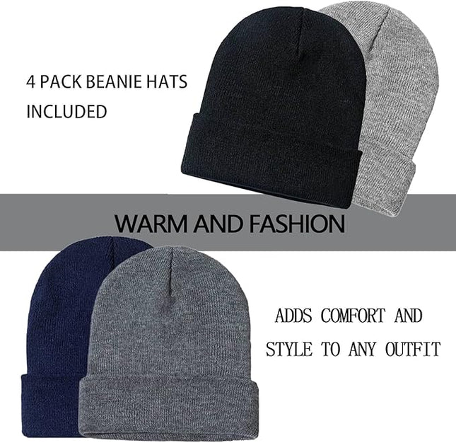 ZOORON 1&2 Pack Beanie for Men Women Slouchy Beanie Hats Winter Knit Caps Soft Ski Hat Unisex