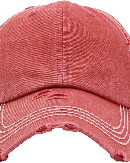 KBETHOS Vintage Washed Distressed Cotton Dad Hat Baseball Cap Adjustable Polo Trucker Unisex Style Headwear