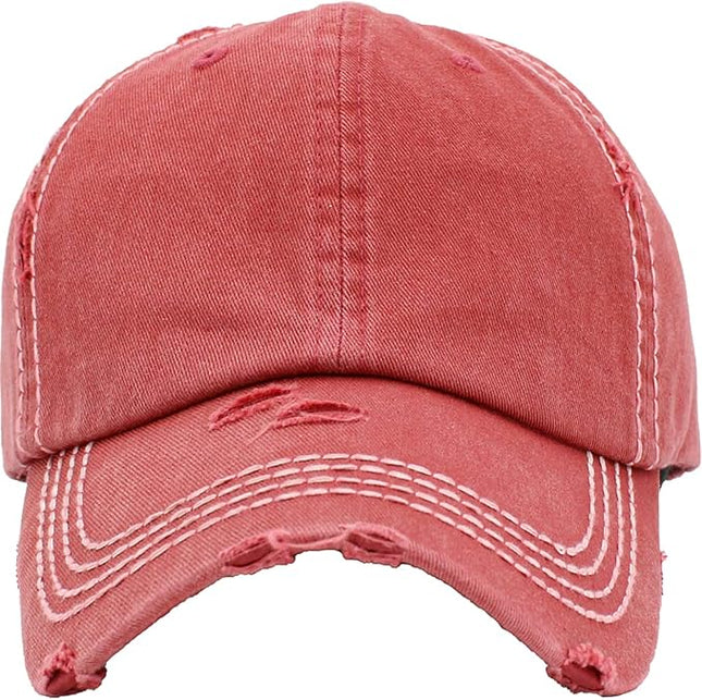 KBETHOS Vintage Washed Distressed Cotton Dad Hat Baseball Cap Adjustable Polo Trucker Unisex Style Headwear