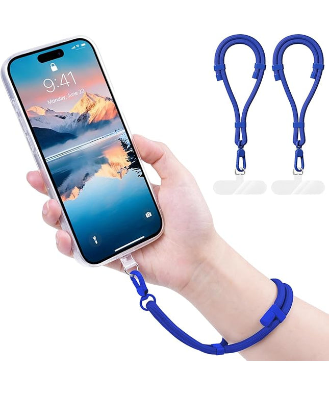 Phone Wrist Strap with 2 Phone Tether Tab, 2 Pack Adjustable Anti-Theft Cell Phone Lanyard for Travel & Outdoors