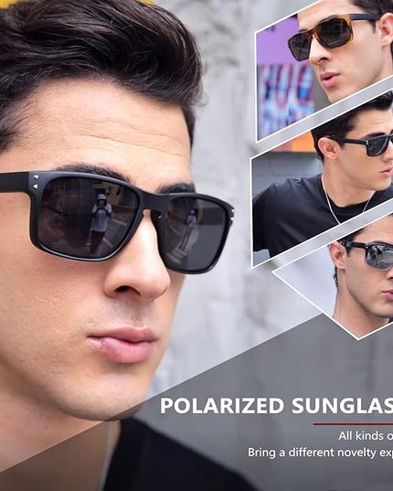 KUGUAOK Polarized Square Sunglasses For Men and Women Matte Finish Sun Glasses UV Protection Glasses