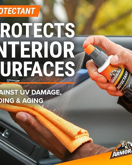 Armor All Car Wash and Car Interior Cleaner Kit, Includes Towel, Tire Foam, Glass Spray, Protectant Spray and Cleaning Spray, Multicolor, 5 Count (Pack of 1)