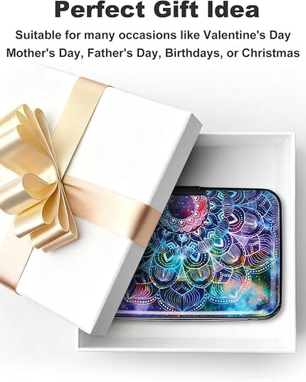 ELFISH Mini RFID Aluminum Wallet Credit Cards Holder Business Card Case Metal ID Case for Men Women (Acolorful)