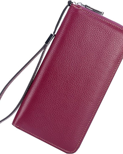 Lavemi Small Compact Women Wallet RFID Blocking Genuine Leather Bifold Purse with ID Windows