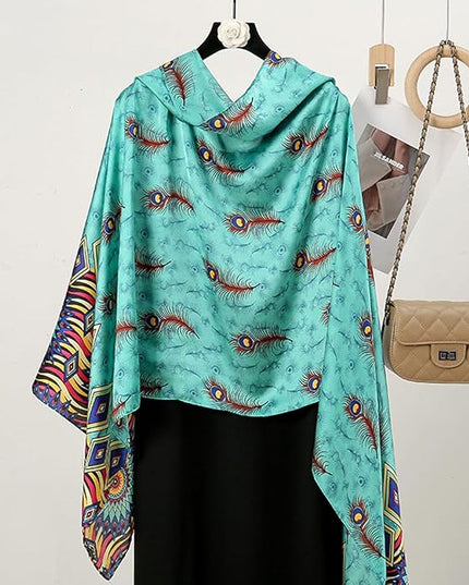 Fashion Scarves Scarf 100% Silk Feeling Scarf Silk Like Scarves Long Lightweight Sunscreen Shawls for Women