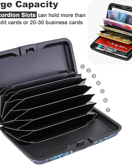ELFISH Mini RFID Aluminum Wallet Credit Cards Holder Business Card Case Metal ID Case for Men Women (Acolorful)